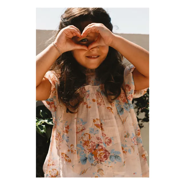 Blouse Elise Fleurie Voile de Coton | Peach