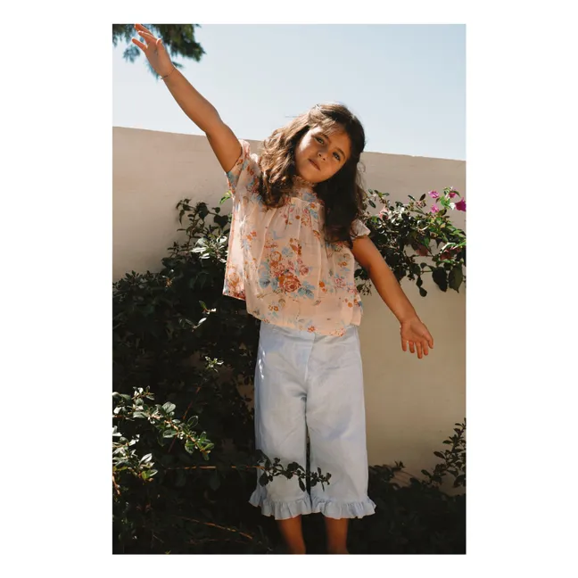 Blusa floral de algodón Elise | Rosa Melocotón