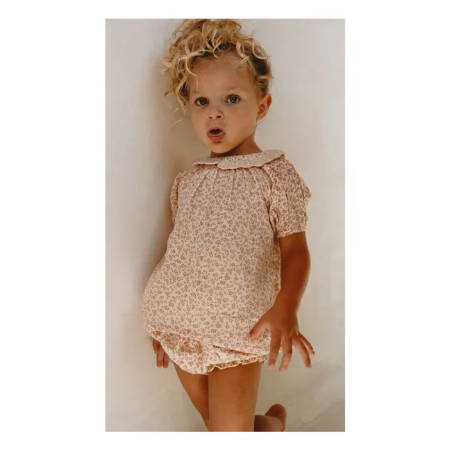 Blusa con cuello de crochet Charlotte Liberty | Crudo