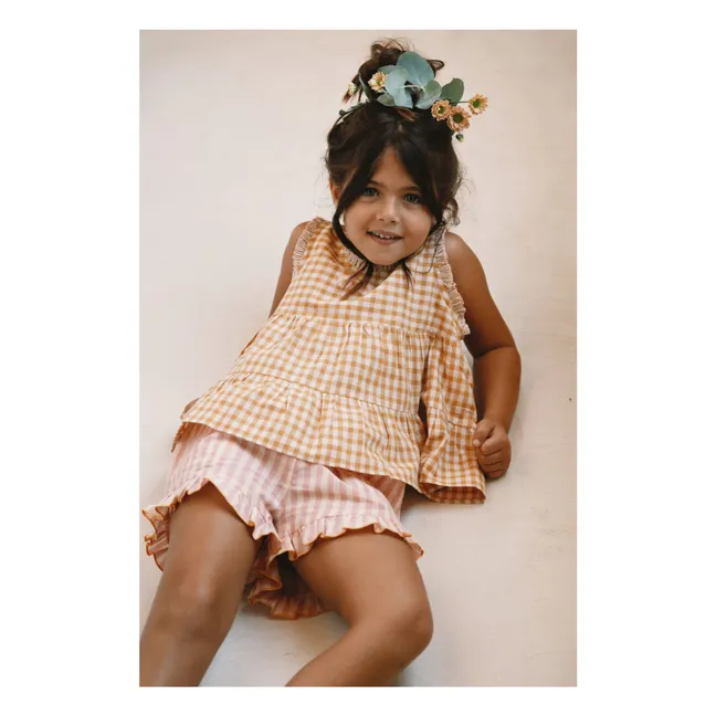 Short Volants Alban Rayé | Blush