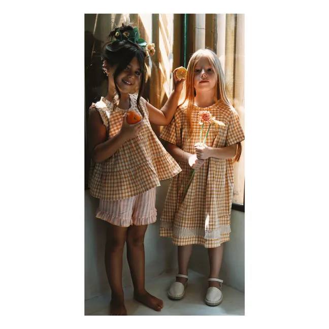 Short Volants Alban Rayé | Blush