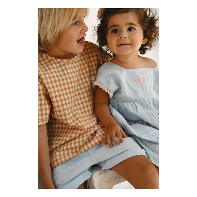 Marie Lin embroidered dress | Light blue