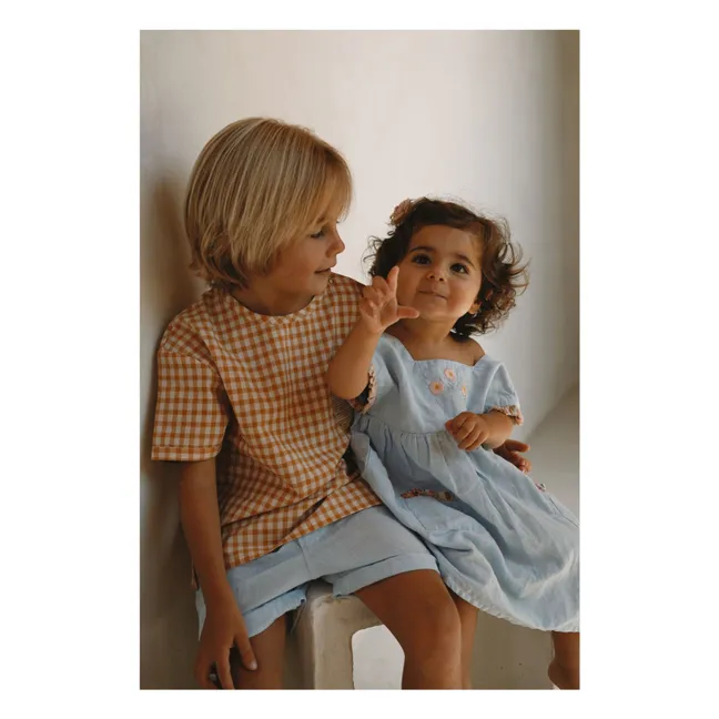 Marie Lin embroidered dress | Light blue