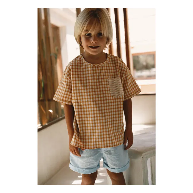 T-shirt Lucas Carreaux | Caramel