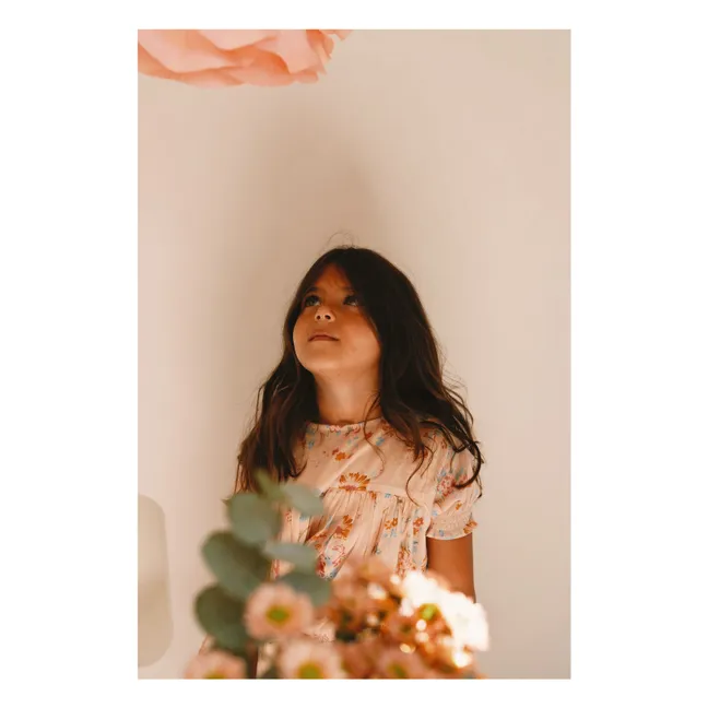 Maeva Floral Cotton Voile Dress | Peach