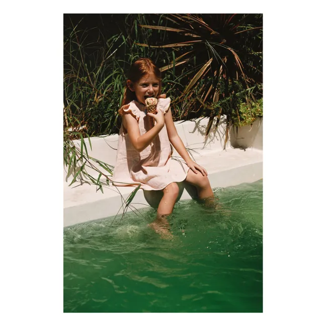 Vestido de gasa de algodón Louisa | Rosa empolvado