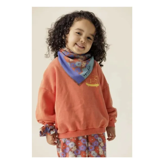 Petit Foulard Lalavido Fleuri Satin | Bleu