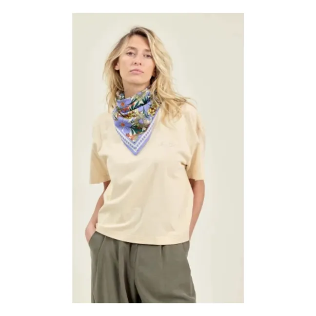 Large Flowered Latika Scarf | Blue