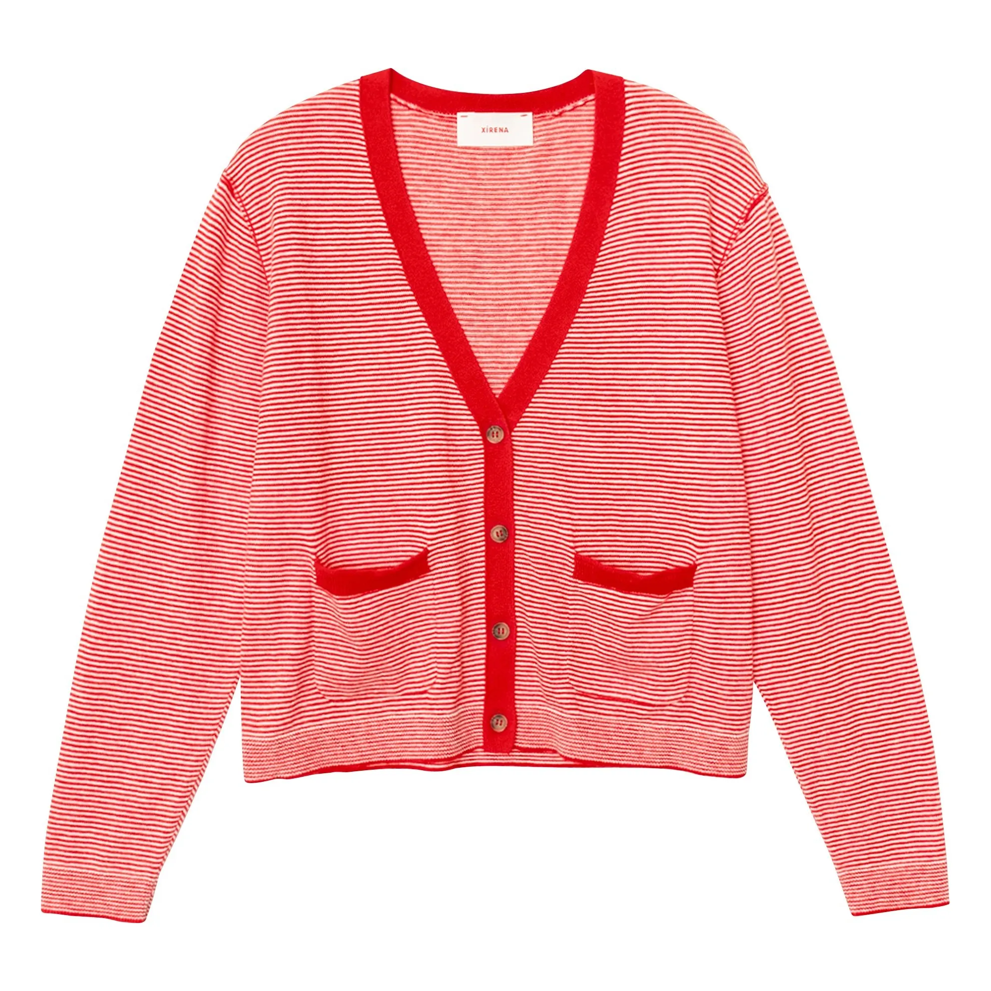 Cardigan Ashton Coton et Cachemire | Rouge- Image produit n°0