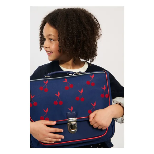 Cartera pequeña Cerezas de terciopelo | Azul Marino