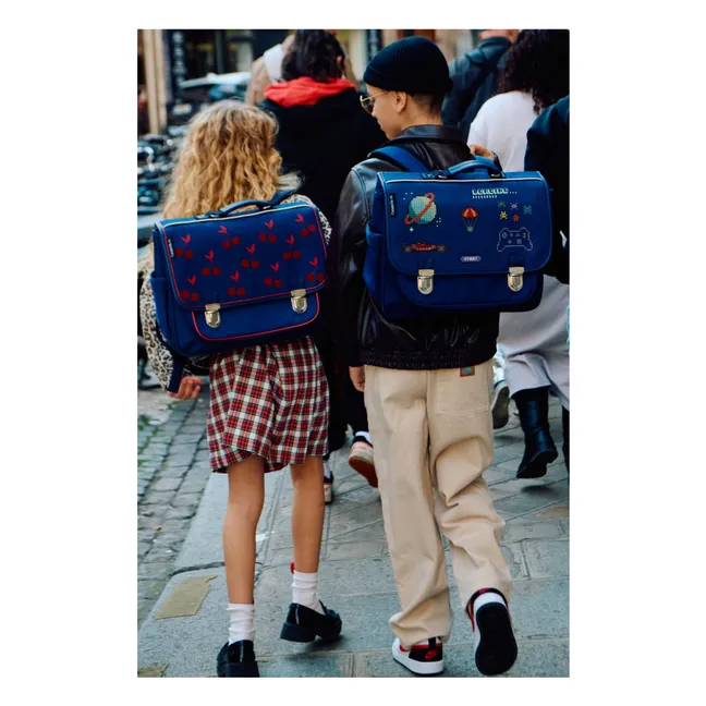 Cartera pequeña Cerezas de terciopelo | Azul Marino