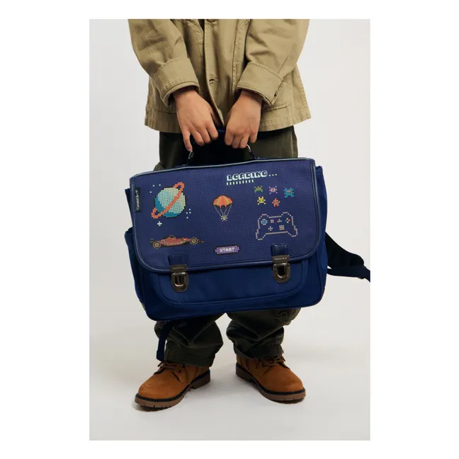 Cartable Pixel Art | Bleu marine