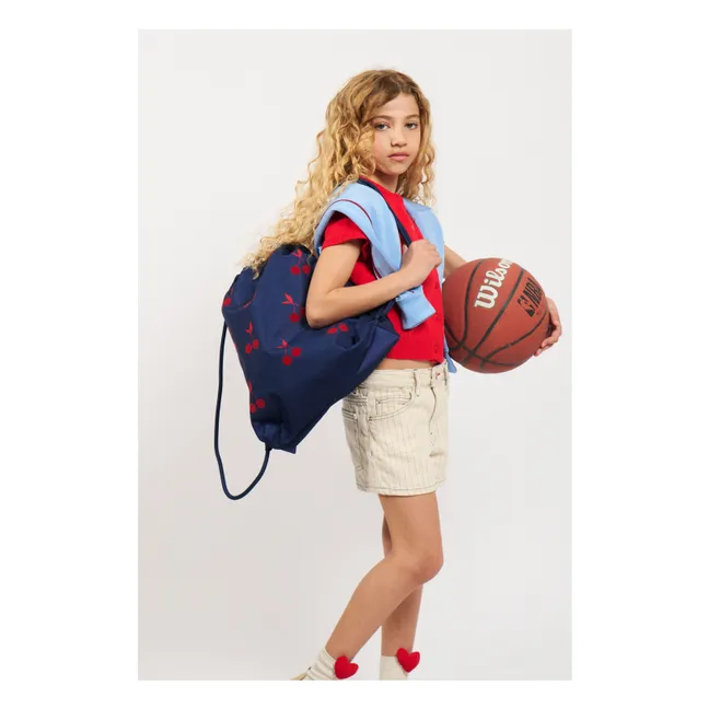 Bolsa de deporte Cerezas de terciopelo | Azul Marino