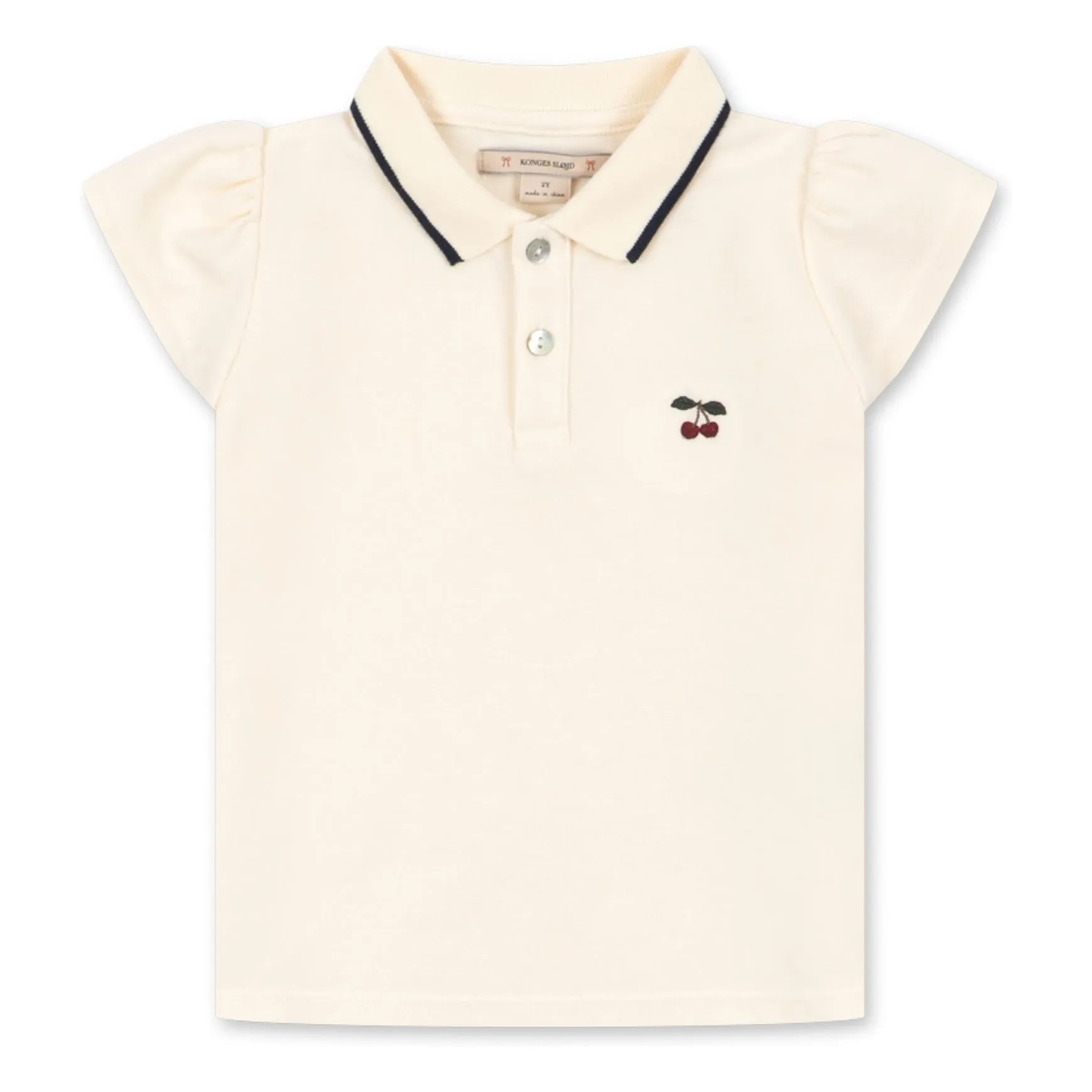 Polo Florita Cerises Coton Bio | Ecru- Image produit n°0