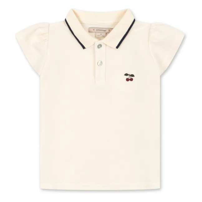 Polo Florita Cerises Coton Bio | Ecru