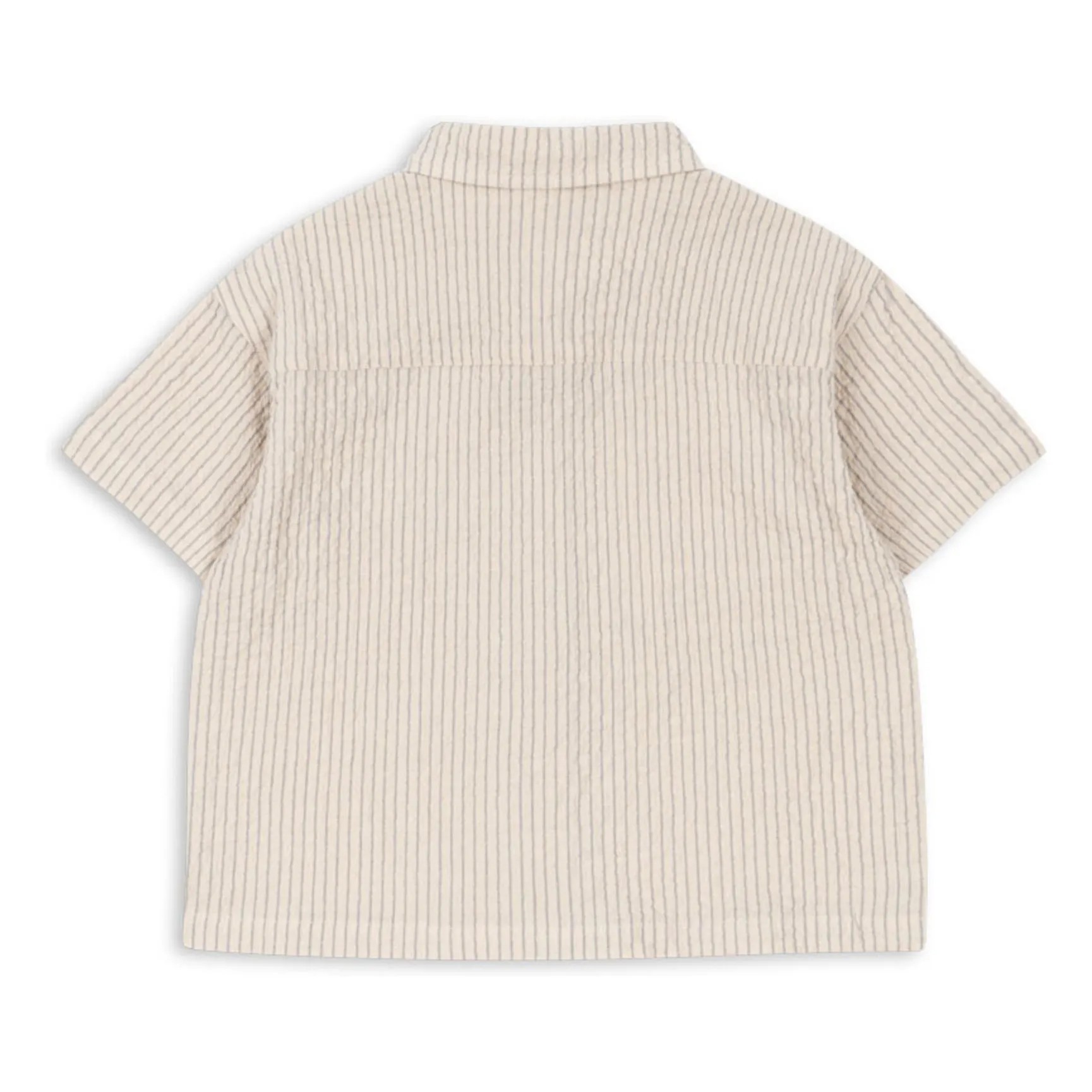 Chemise Elliot Rayée Seersucker Coton Bio | Beige- Image produit n°3