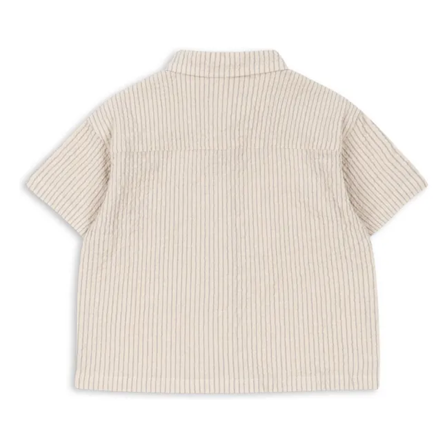 Chemise Elliot Rayée Seersucker Coton Bio | Beige