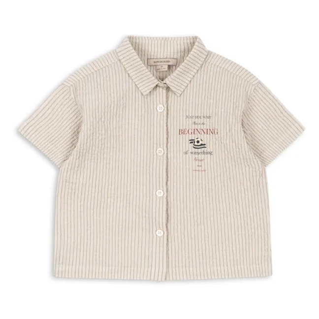 Chemise Elliot Rayée Seersucker Coton Bio | Beige