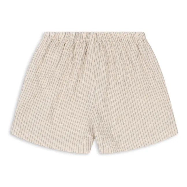 Short Elliott Rayé Seersucker Coton Bio | Beige