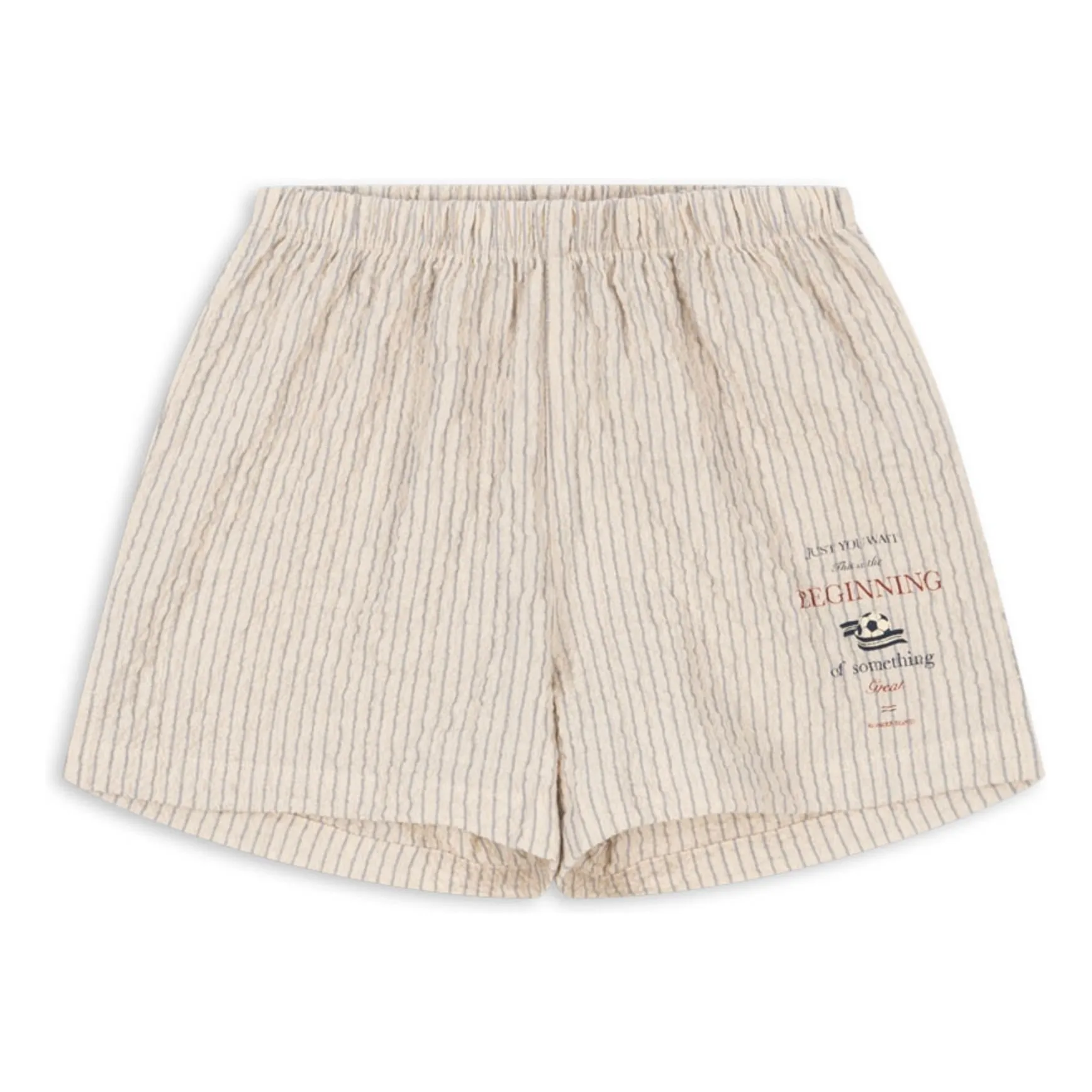 Short Elliott Rayé Seersucker Coton Bio | Beige- Image produit n°0