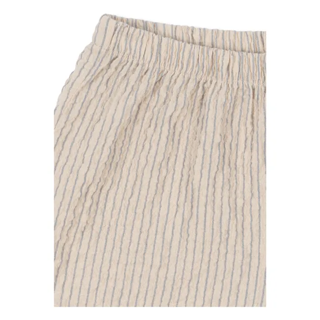 Short Elliott Rayé Seersucker Coton Bio | Beige
