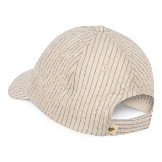 Elliot Striped Seersucker Organic Cotton Cap | Beige