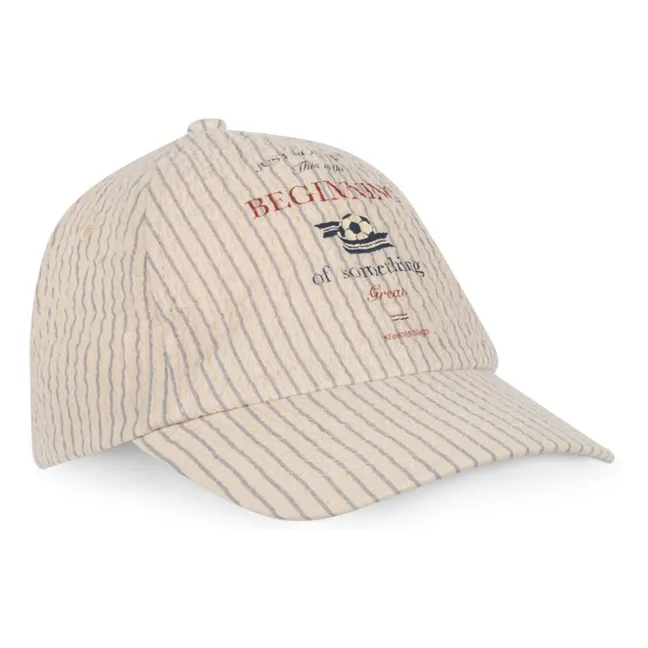 Casquette Elliot Rayée Seersucker Coton Bio | Beige