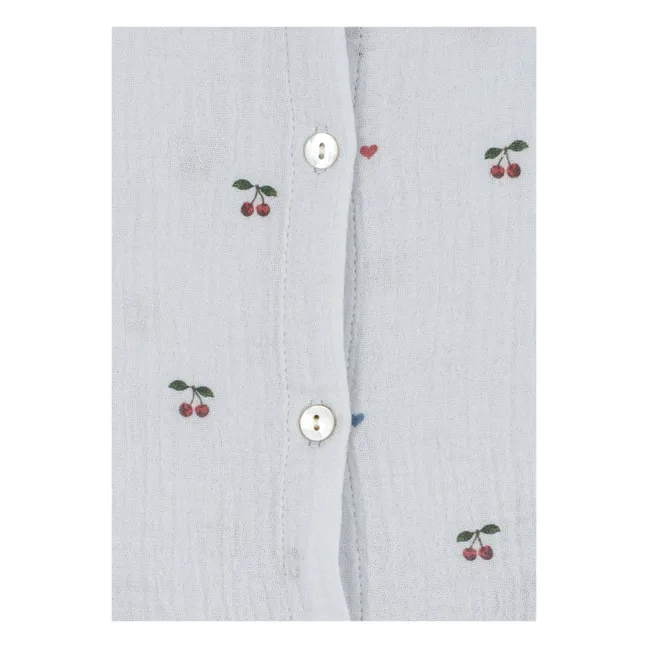 Top Coco Cerises Coton Bio | Bleu pâle