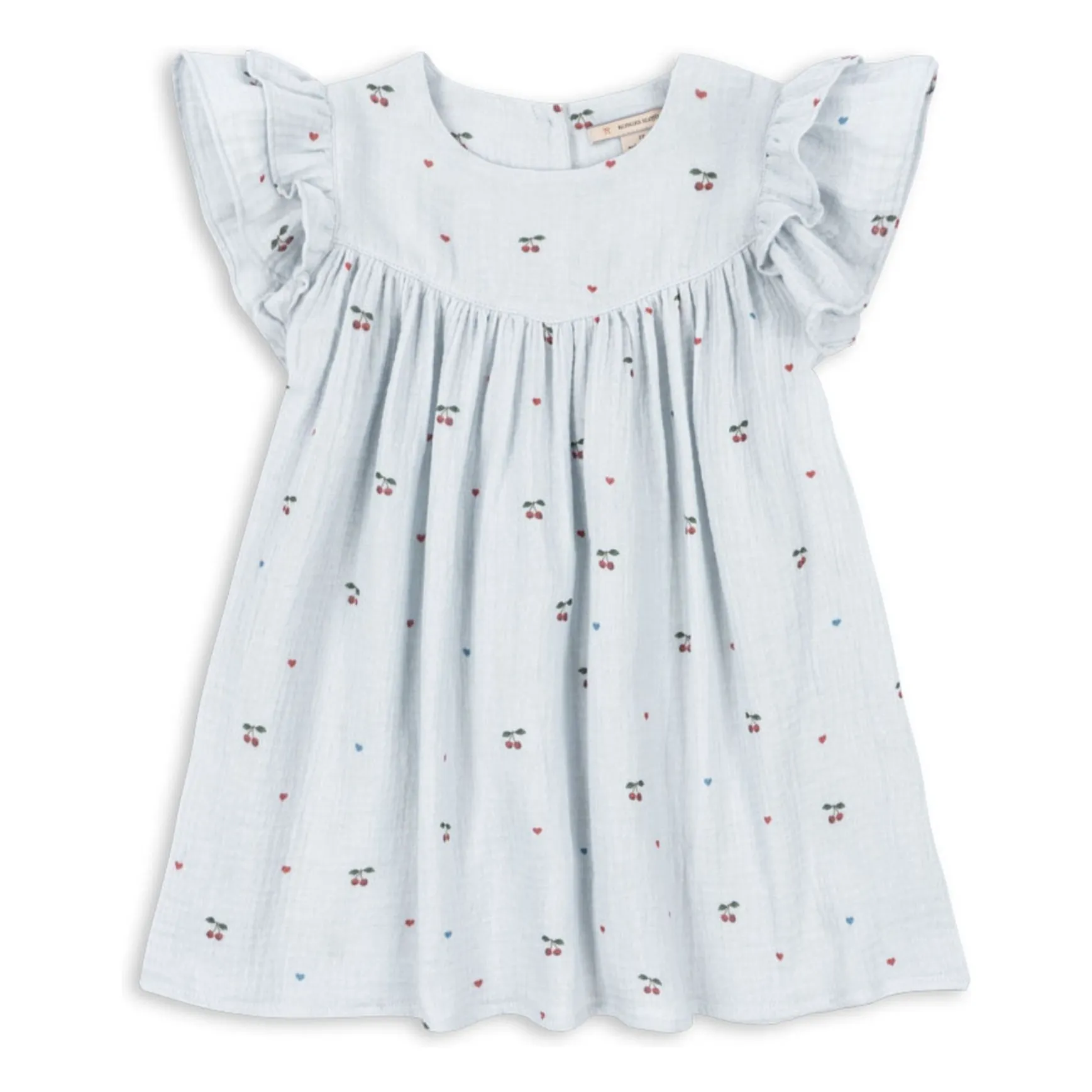 Konges Sløjd Pale Blue Coco Cerises Organic Cotton Dress