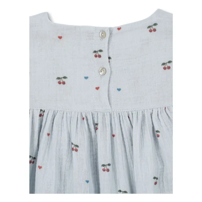 Emile et Ida - Vintage Embroidered Dress - Blue | Smallable Emile et Ida - Vintage Embroidered Dress - Blue | Smallable