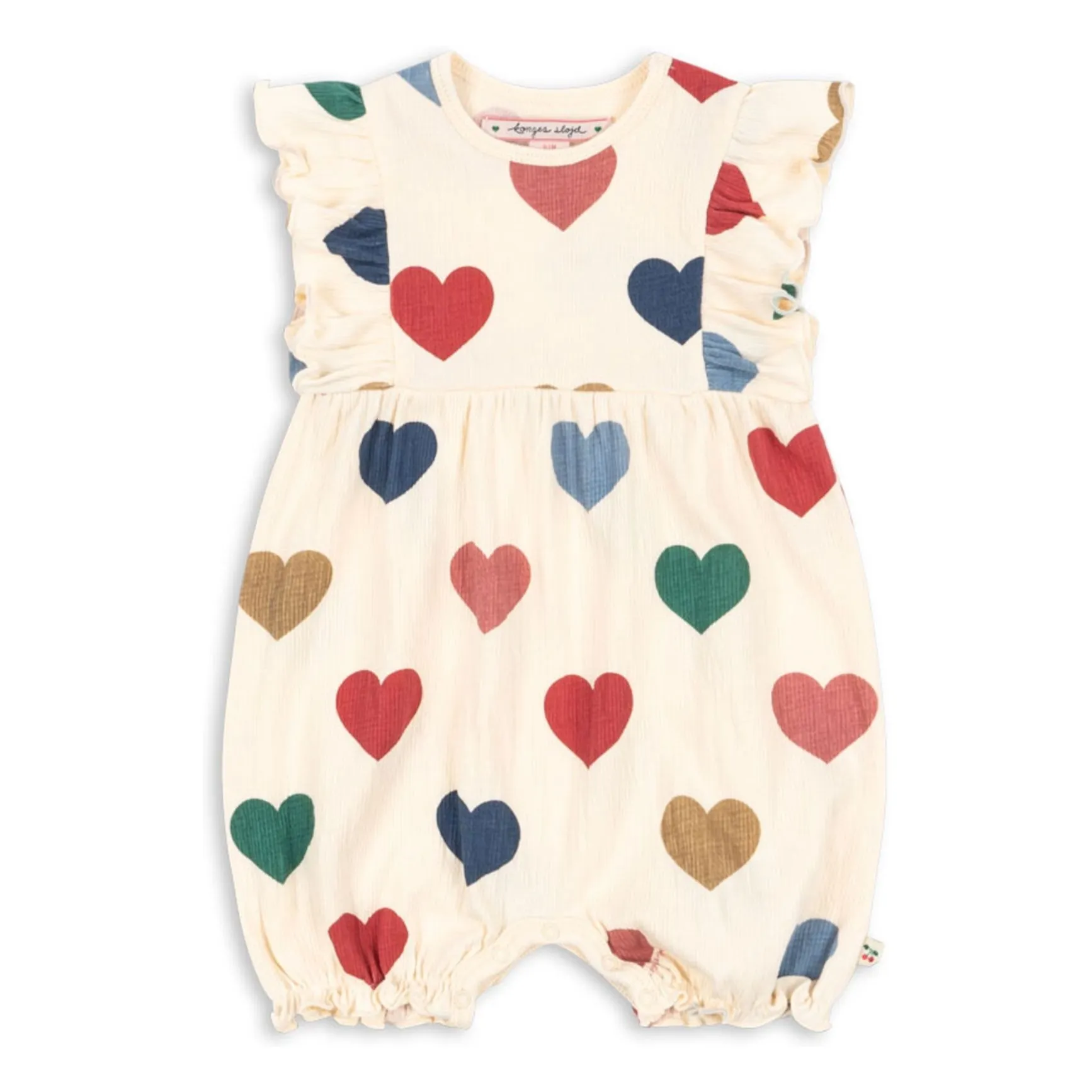 Konges Sløjd Ecru Combishort Chleo Hearts Organic Cotton