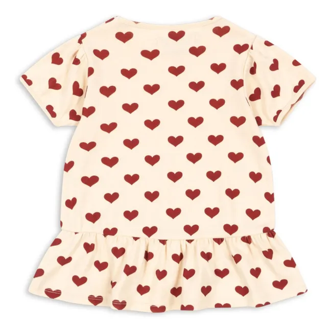 T-shirt Volants Basic Cœurs Coton Bio | Beige