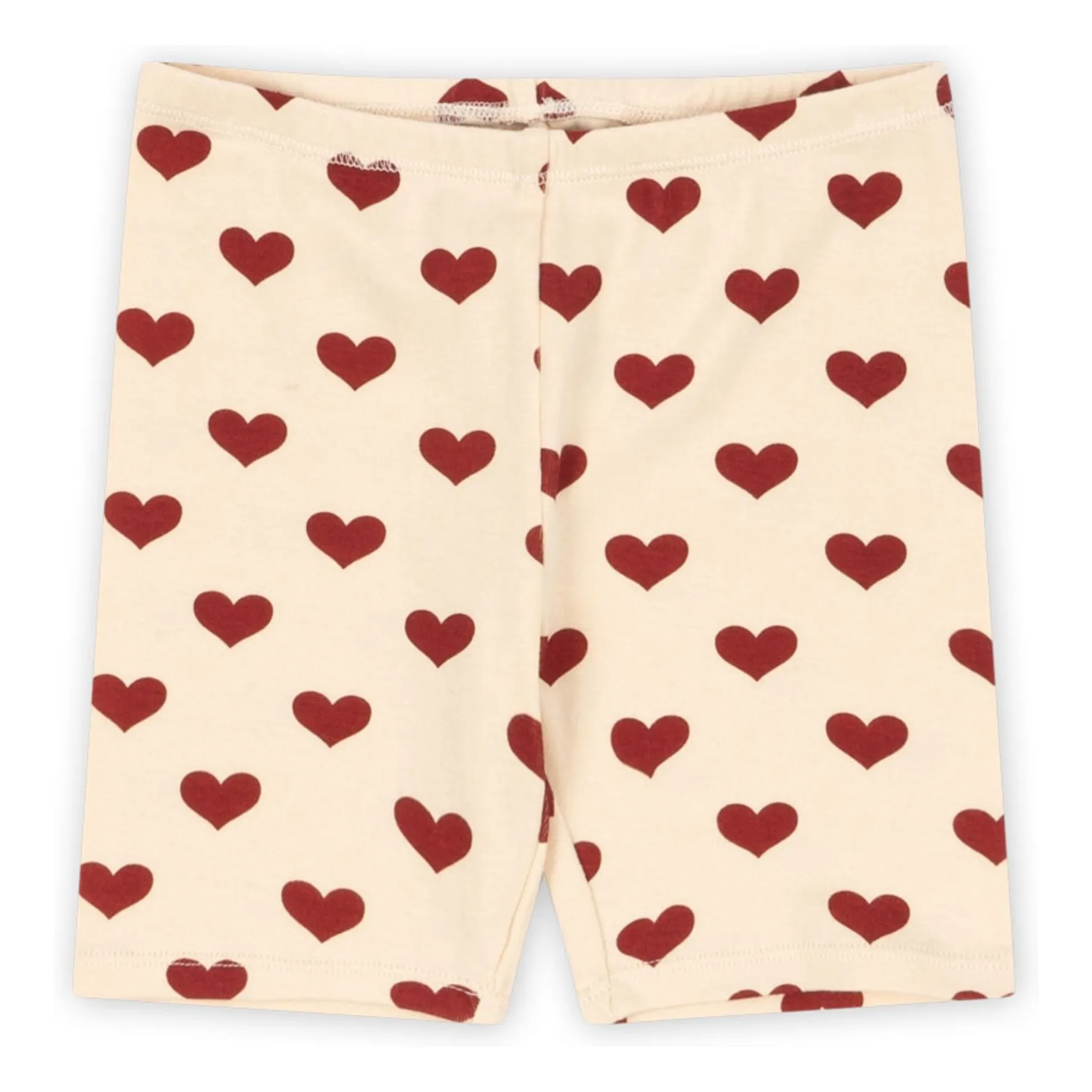 Cycliste Basic Cœurs Coton Bio | Beige- Image produit n°0