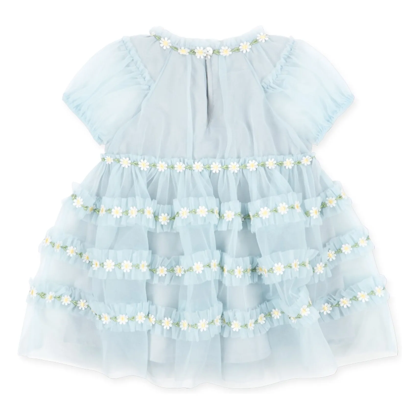 Robe Joelle Paquerettes Tulle | Bleu- Image produit n°1