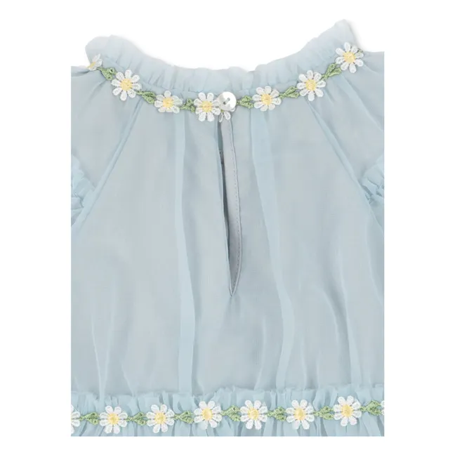 Robe Joelle Paquerettes Tulle | Bleu