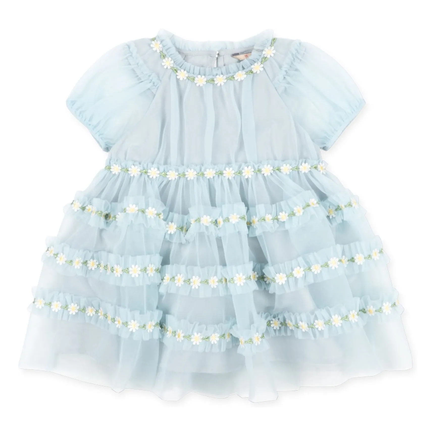 Robe Joelle Paquerettes Tulle | Bleu- Image produit n°0