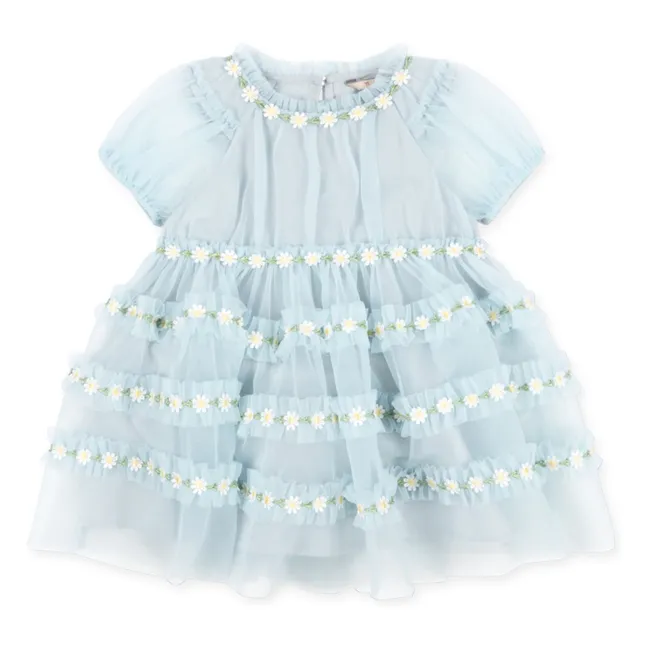 Robe Joelle Paquerettes Tulle | Bleu