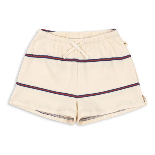 Short Trio Rayé Coton Bio | Beige