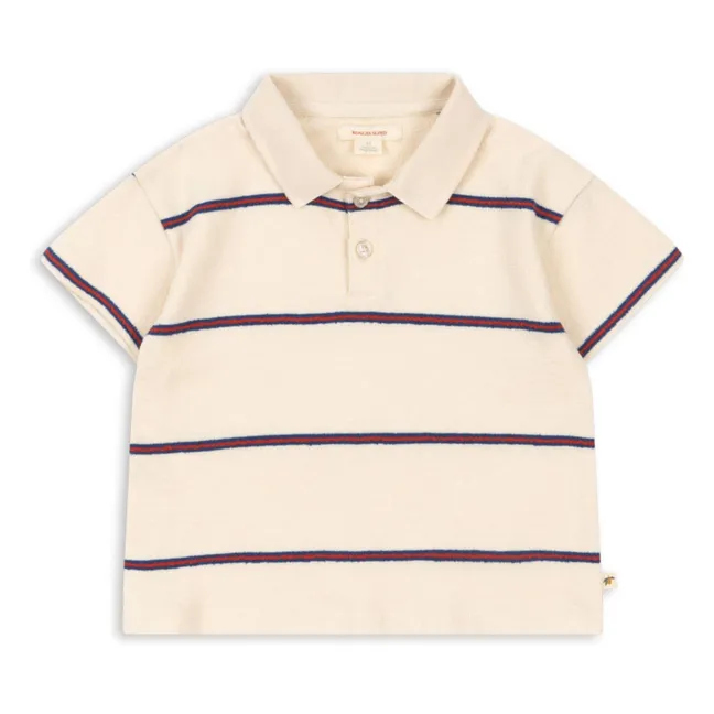 Striped Organic Cotton Polo Trio | Beige