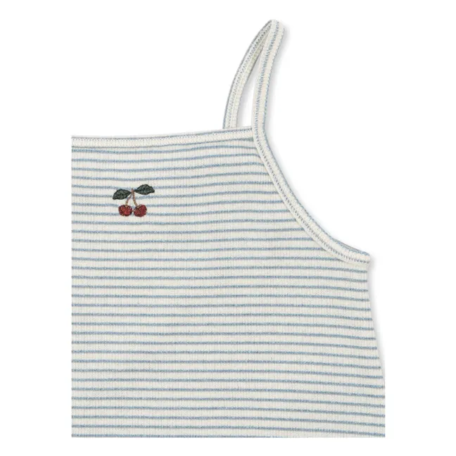 Ribbed Roli Striped Organic Cotton Dress | Blue