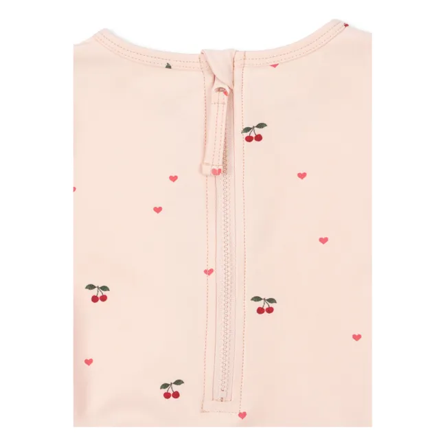 Maillot de Bain Manches Longues Merle Cerises Fibres Recyclées | Rose pâle