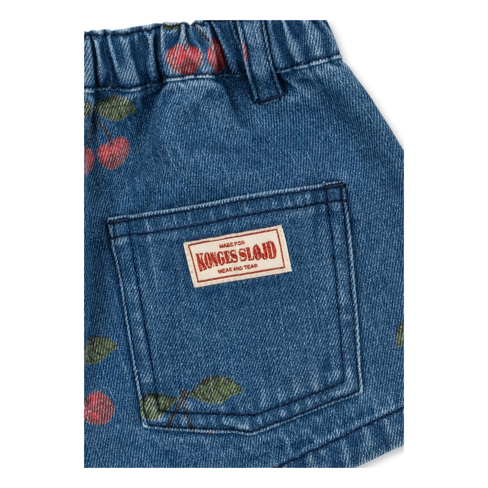 Jupe Denim Magot Cerises Coton Bio | Bleu- Image produit n°2