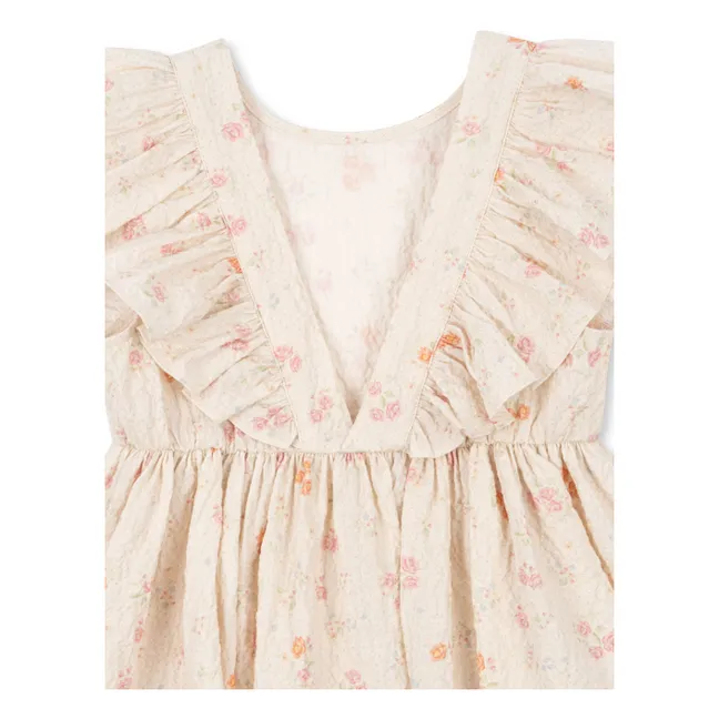 Elin Fleurie Organic Cotton Ruffle Dress | Beige