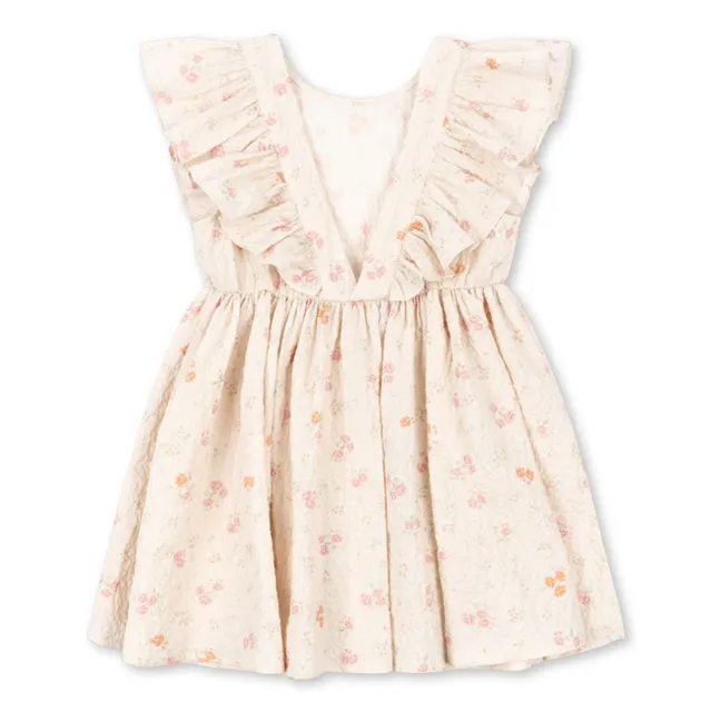 Elin Fleurie Organic Cotton Ruffle Dress | Beige