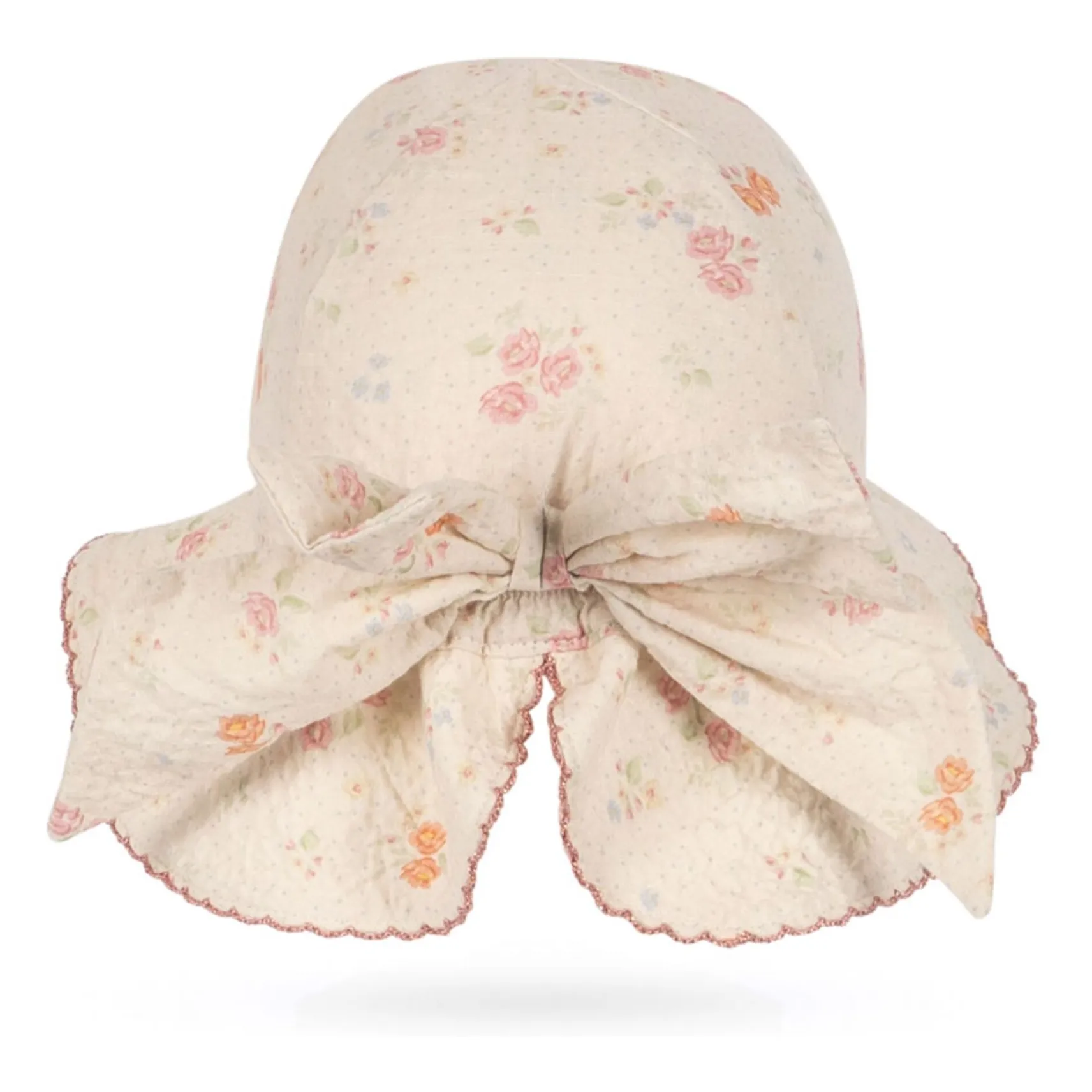 Chapeau Nœud Elin Fleuri Coton Bio | Beige- Image produit n°1