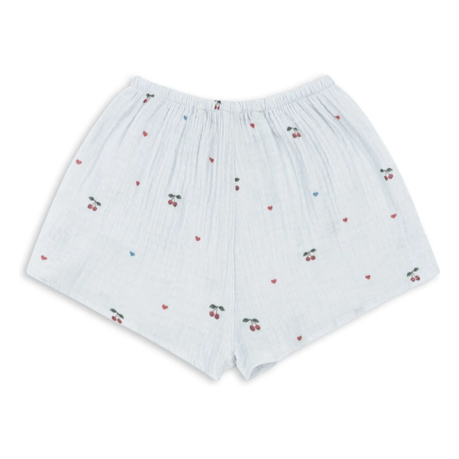 Short Coco Cerises Coton Bio | Bleu pâle- Image produit n°2