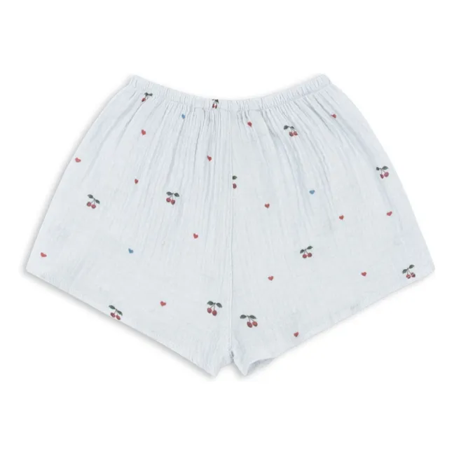 Short Coco Cerises Coton Bio | Bleu pâle