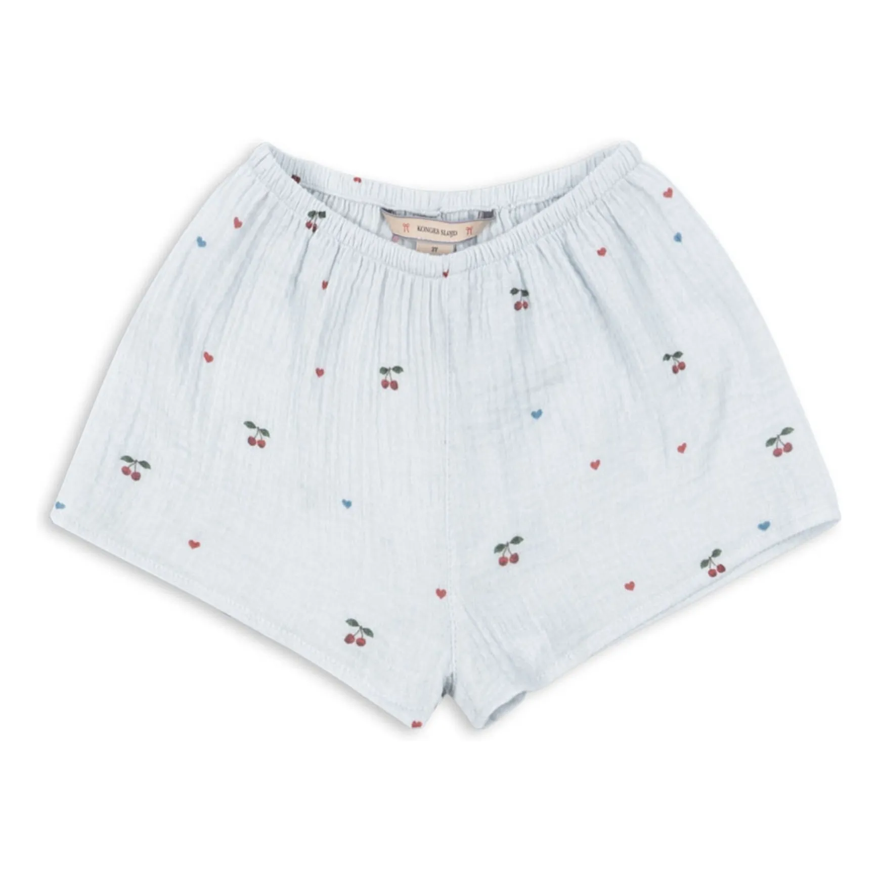 Short Coco Cerises Coton Bio | Bleu pâle- Image produit n°0
