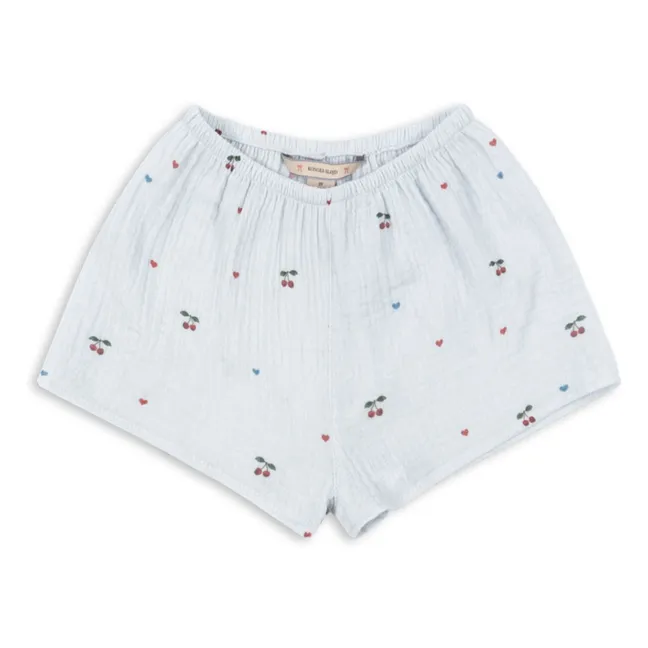 Short Coco Cerises Coton Bio | Bleu pâle