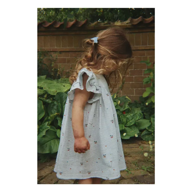 Coco Cerises Organic Cotton Dress | Pale blue